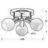 Sufitowa lampa pokojowa Turno 98-10940 potrójny chrom biały