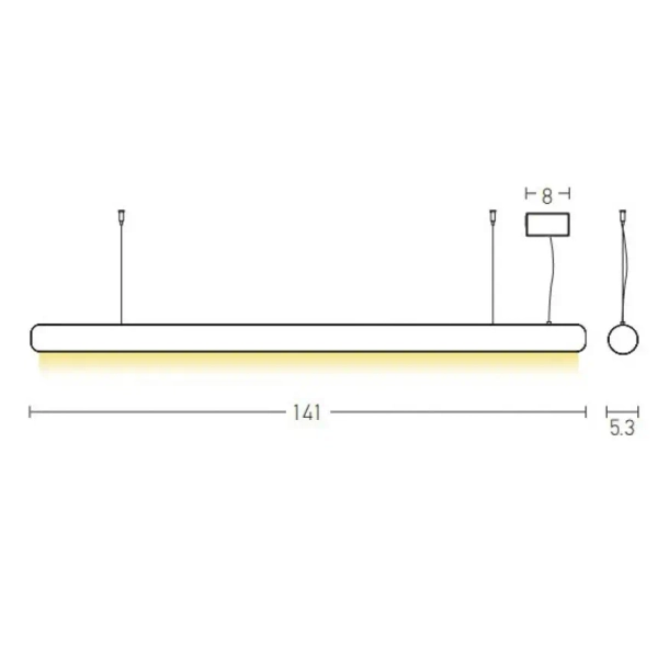 Ledowa wisząca lampa 22206 LED 45W 3000K prostokątna belka brązowa