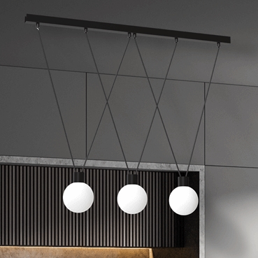 Lampa wisząca Capri MLP8818 szklana loftowa kule czarna
