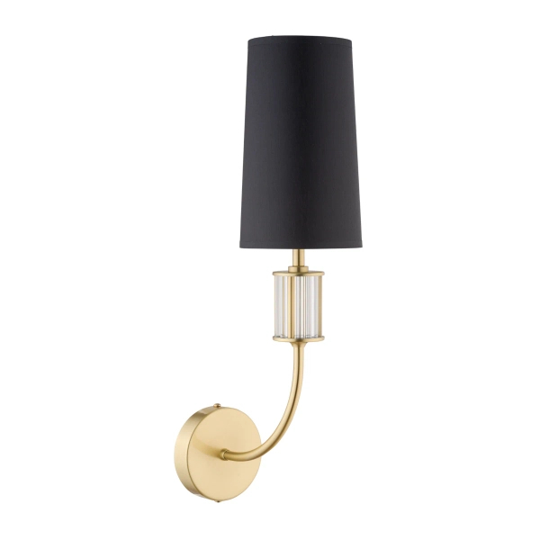 Lampa naścienna z abażurem Pesaro PES-K-1 (ZM) czarna mosiądz