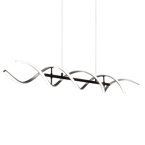 Ściemniana lampa wisząca SEQUENCE 341810205 Trio LED 45W ze zmienną barwą srebrna czarna