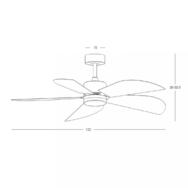 Wentylator z lampą LED bambusowy biały brązowy 25328 LED 15W 3000-6500K do sypialni