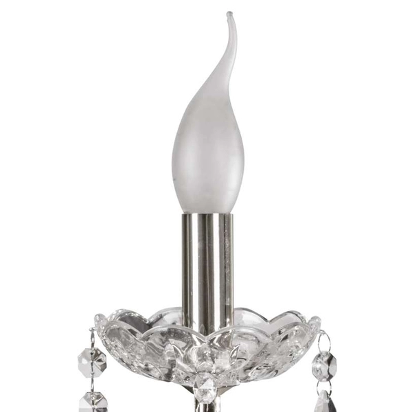 Ścienna lampa AURORA 21-96121 pałacowa z kryształkami glamour chrom