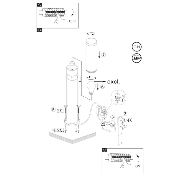 Ogrodowa LAMPA stojąca JAICY 34071 Globo słupek outdoor IP44 brązowy