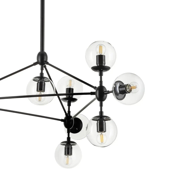 Designerska lampa wisząca Astrifero ST-9047-15 transparent Step geometryczna czarna