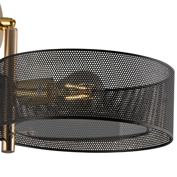 LAMPA ścienna DRS8006/1 TR NET Elem loftowa OPRAWA metalowy kinkiet złoty czarny