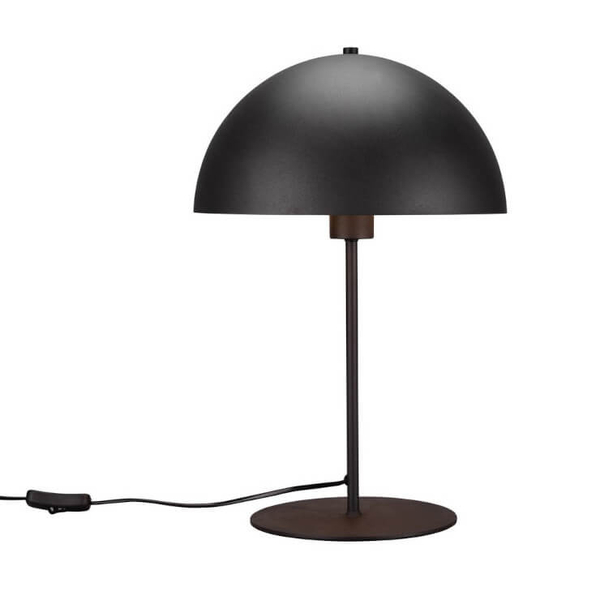 Stołowa lampka grzybek NOLA 506290132 metalowa z wtyczką czarna