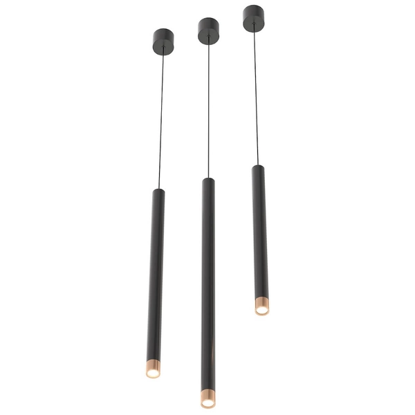 Wisząca lampa kierunkowa Q I sopel czarny do salonu tuba