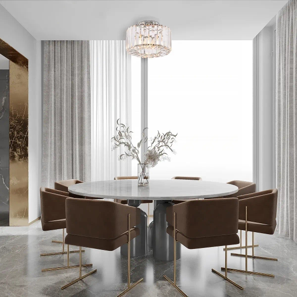 Glamour plafon natynkowy Vetro LP-2910/1C CH okrągły chrom
