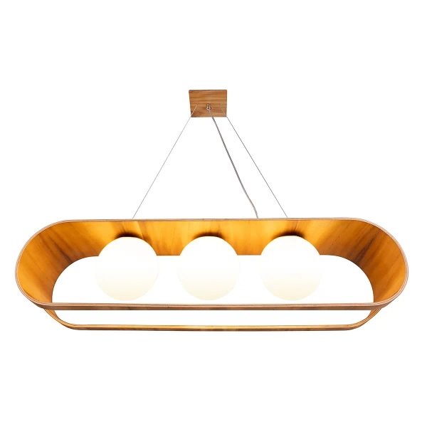 Potrójna lampa wisząca kule Sfera QN-SFERA-3P-TEAK brązowy biały