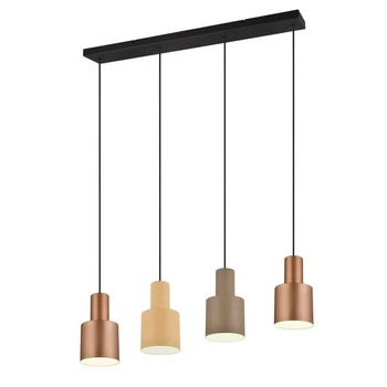 Wisząca lampa AGUDO 319400617 Trio tubka metalowa czarny brązowy multikolor