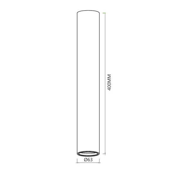 Natynkowa lampa sufitowa GENESIS ML0390 tubka metalowa czarna
