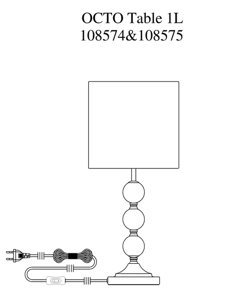 Lampka stojąca Octo 108574 Markslojd materiałowy abażur czarny złoty