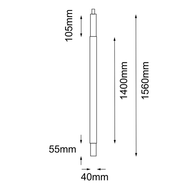 Lampa wisząca tarasowa Natsu 9902 IP44 słup drążek metalowy antracyt biały