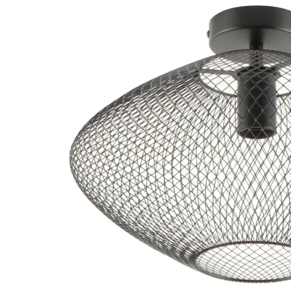 Nasufitowa lampa druciana Orion A8130-BK Zumaline siatkowana metal czarny