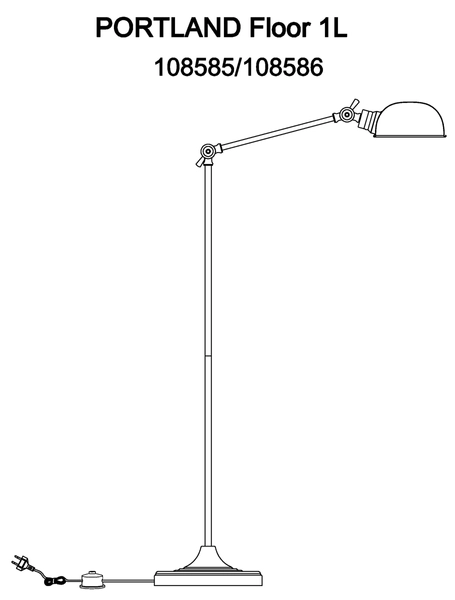 Lampa podłogowa stojąca Portland 108585 Markslojd regulowana metal chrom