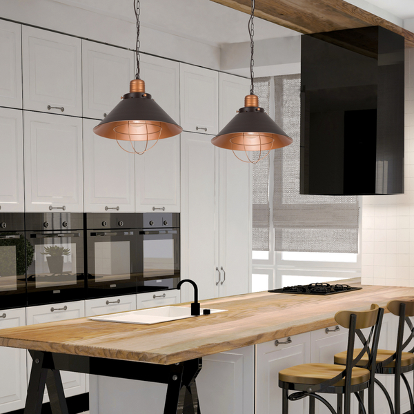 Czarna lampa wisząca Garret 6443 metalowa na łańcuchu do salonu
