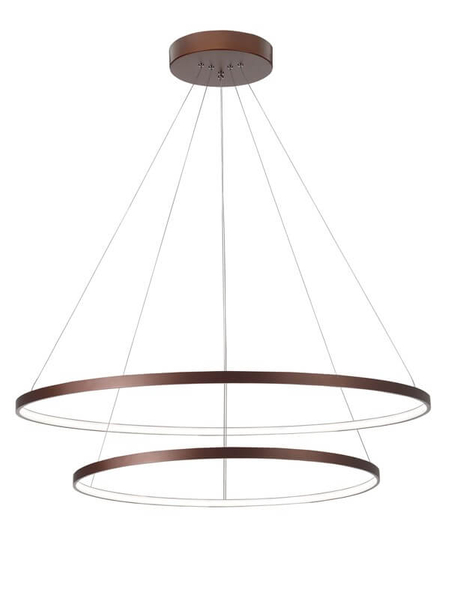 Nowoczesny żyrandol salonowy Banda rings LED 85W 3000K brązowy