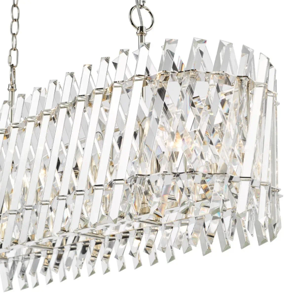 Pałacowy żyrandol Entwine ENT2338 do jadalni kryształowy nikiel