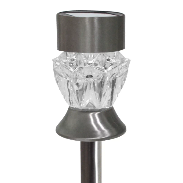 Solarny słupek do ogrodu 304803 LED RGB+6500K kryształowy IP44 srebrny