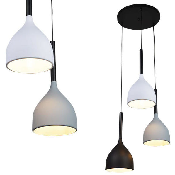 Loftowa LAMPA wisząca AVOLA metalowa OPRAWA zwis kaskada biała czarna szara
