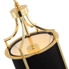 Klasyczna LAMPA wisząca Lunga Gold Nero Orlicki Design abażurowa OPRAWA okrągły ZWIS tuba na łańcuchu czarna złota