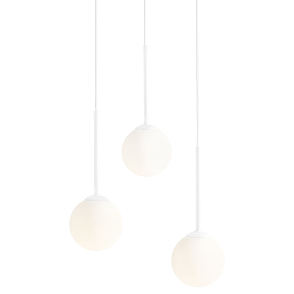 Biała lampa wisząca Bosso 1087E_R Aldex szklane kule nad łóżko balls