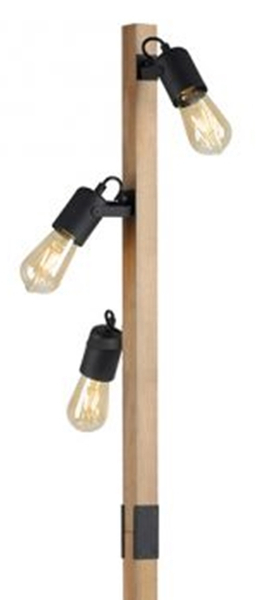 Lampa podłogowa Canop 15629-18 do sypialni drewniana czarna