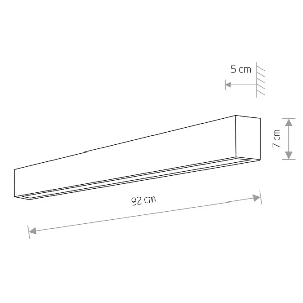 Ledowa belka kinkiet STRAIGHT 7594 LED 16W 3000K czarny