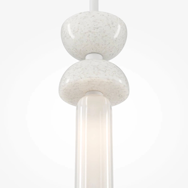 Lampa wisząca nad stół Kioto MOD178PL-01W marmurowa biała