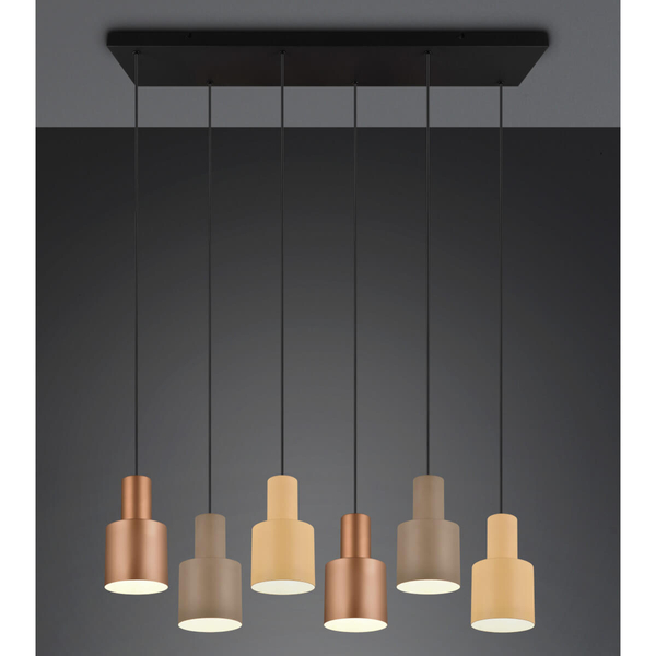 Lampa zwisająca ELIOR DL617319400 kuchenna zwis czarny brązowy multikolor