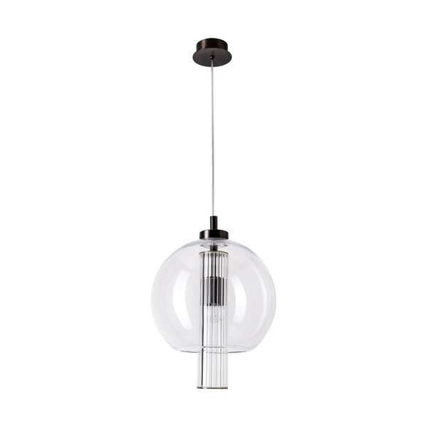 Lampa zawieszana nad stół Bella 1241 bańka sopel przezroczysty tytanowy