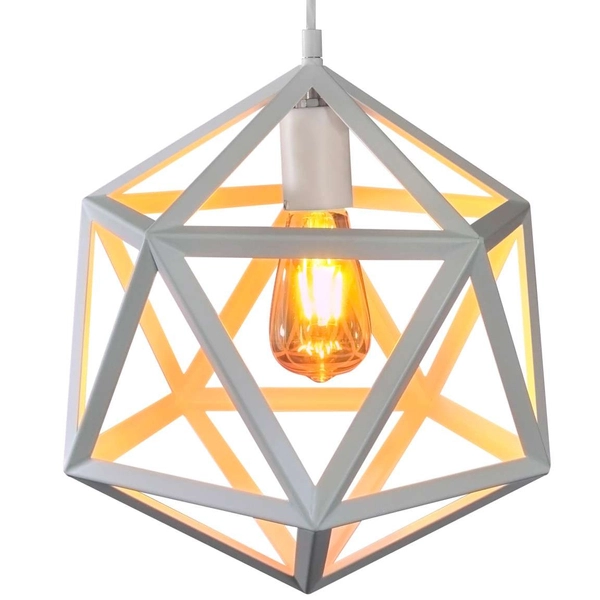 Loftowa LAMPA wisząca DENMARK 307002 Polux metalowa OPRAWA zwis klatka cube biała