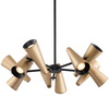 Lampa wisząca Giro MOD095PL-10BS stożki tuby mosiądz
