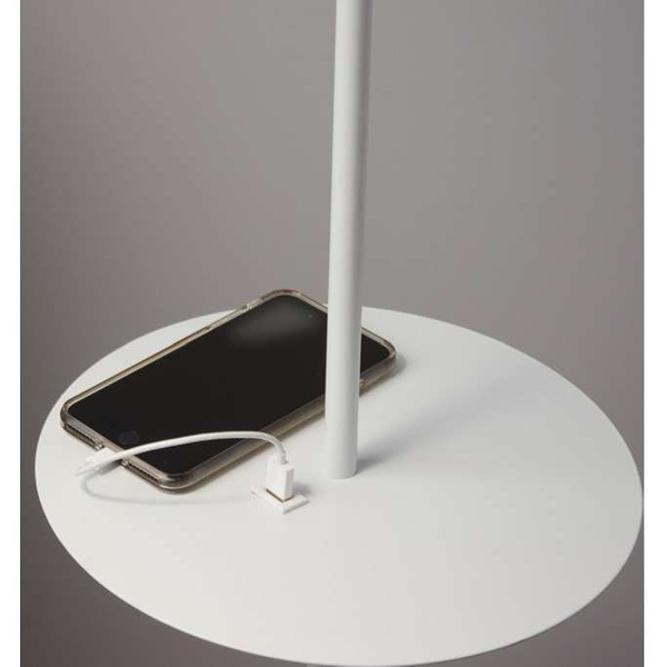 Stojąca LAMPA podłogowa LINEAR 107308 Markslojd salonowa OPRAWA z metlową półką biała