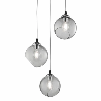 Loftowa LAMPA wisząca CLOONEY R30073054 RL Light skandynawska OPRAWA szklane kule ZWIS kaskada przydymiona chrom