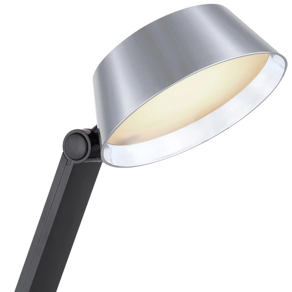 Stojąca lampa URSINO 58422S LED 8W 3000-6300K z portem USB czarna srebrna