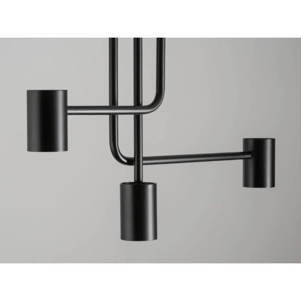 3-punktowa lampa sufitowa Luis czarny plafon nad stół