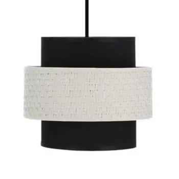 Abażurowa lampa wisząca Benta 31-17796 nad stół czarny kremowy