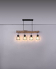 Rustykalna lampa wisząca Mina 15326-4N czarna drewniana