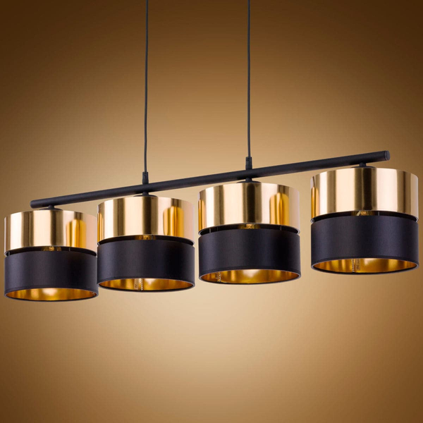 Wisząca lampa nad stół Hilton 4342 TK Lighting z abażurem czarna złota