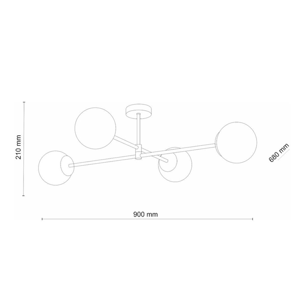 Salonowa lampa sufitowa Sarius 4735 TK Lighting szkło metal kule biały czarny