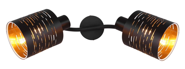 Sufitowa lampa Tunno 15342-2 z regulacją czarna złota