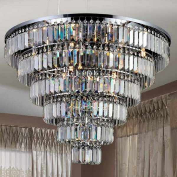 Kryształowy żyrandol Salerno AZ2927 Azzardo glamour do salonu chrom