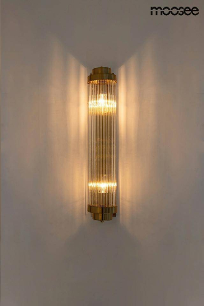 Ścienna lampa Column MSE010100361 szklana glamour złota