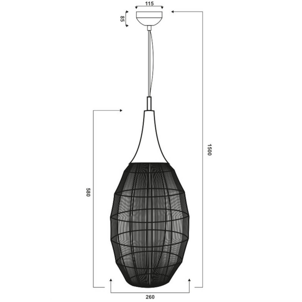 Lampa wisząca do salonu SORAYA 365420132 Trio zwis klatka czarny