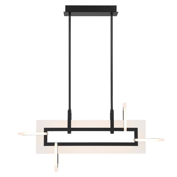 Prostokątna lampa wisząca Inizio QN-INIZIO-LP-S-BK LED 46W 3000K czarny