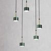 Zielona lampa żyrandol ARENA 5-płomienna kaskada do salonu