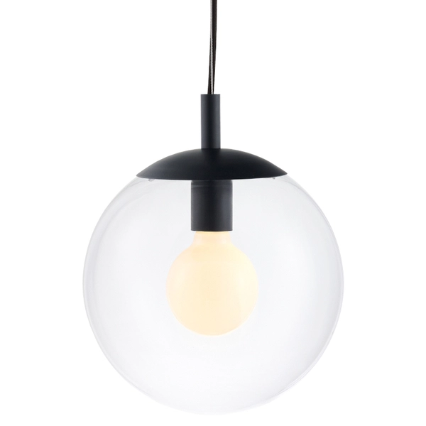 Wisząca LAMPA hygge ALUR 10734302 Kaspa skandynawska OPRAWA kulisty ZWIS szklane kule balls przezroczyste czarne