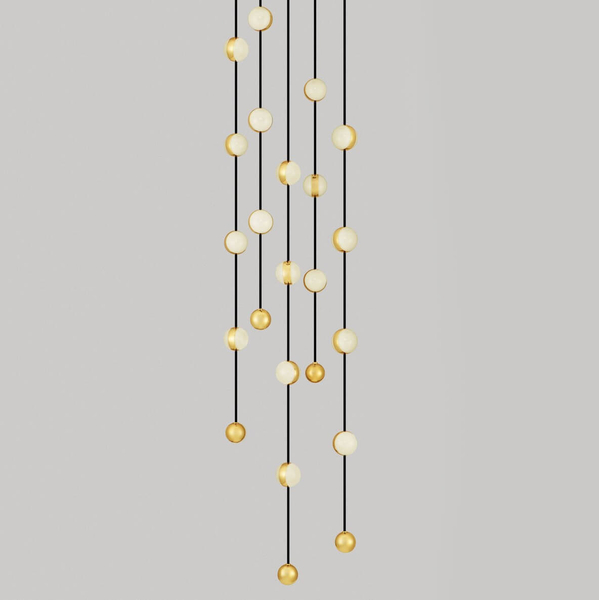 Wisząca lampa CUTERVO LE44601 LED 64W 3000K bombki czarna złota biała